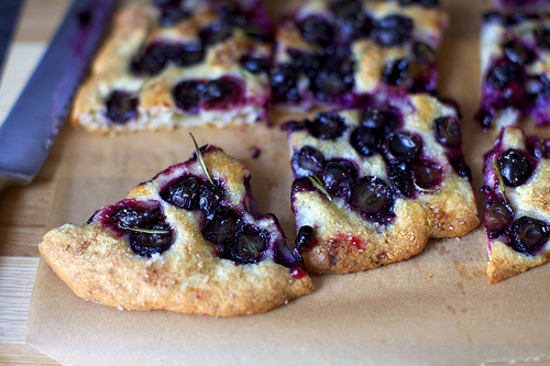 Concord grape focaccia with rosemary, from the SmittenKitchen.com